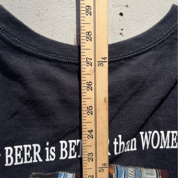 Men’s Cowboy Up T-Shirt Black Beer Women L Crew Range Country Ranch Cattle - Picture 12 of 12